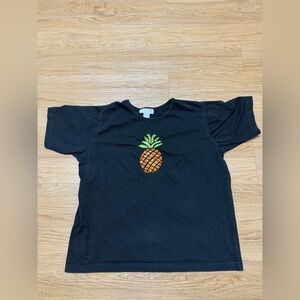 Black Adult T-Shirt with Pineapple Design